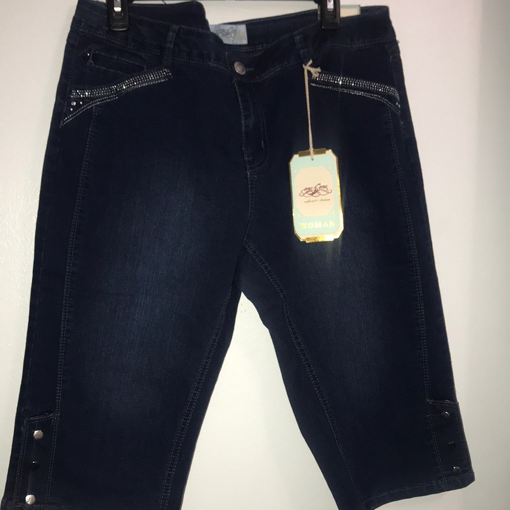14W One5One Jean Shorts  Bermuda Women's Blue Denim